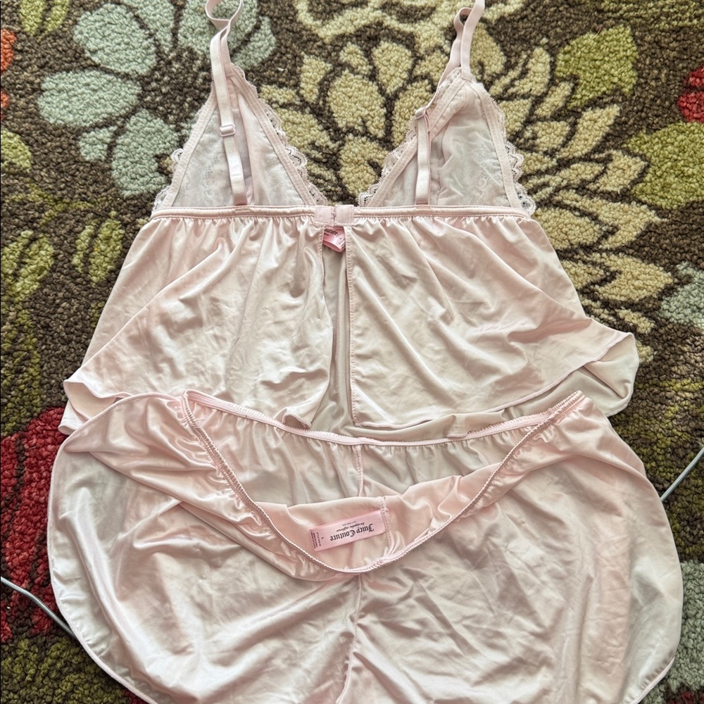Juicy Couture Elegant Pink Satin Lingerie Sleepwear short Set Large NWOT Small - Picture 11 of 12